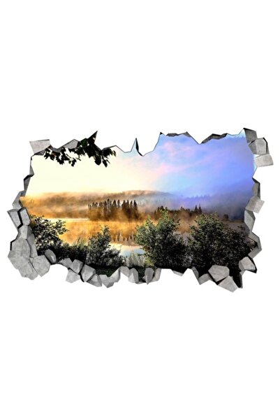 BV Autocolant decorativ, 3D cu gaură în perete - Faună, 85 cm