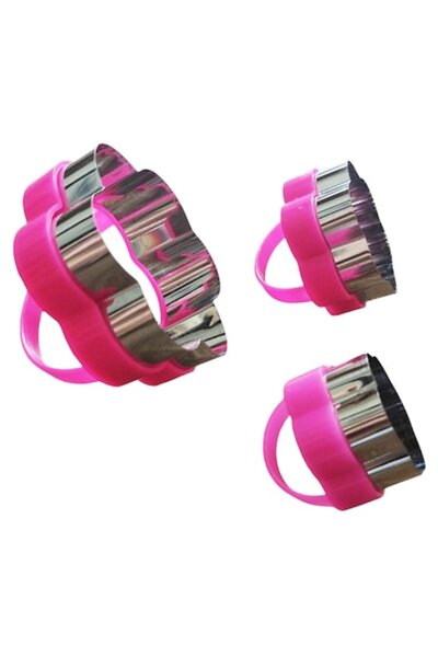 BV Set of 3 flower-shaped cutters for cakes, pastry stamps, biscuits