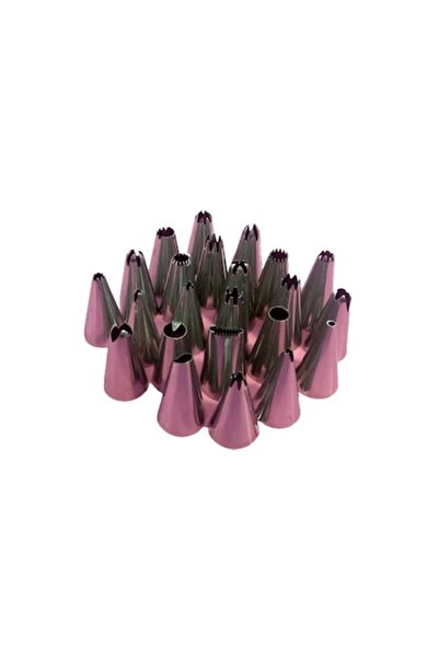 BV Set de 23 de duze de decorare din oțel inoxidabil cu adaptor inclus, 3 cm (Roz)