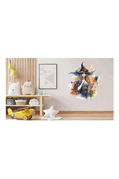 BV Autocolant decorativ - Vrăjitoare, Albastru, 69 cm