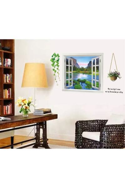 BV Sticker decorativ, fereastra deschisa spre padure 110 cm, 113STK