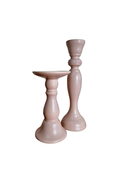 BV Set of 2 Candle Holders, Pink, DVSAP309R