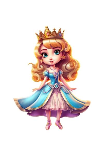 BV Autocolant decorativ, Prințesă, Albastru, 80 cm