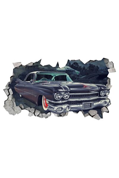 BV Decorative sticker - 3D hole in wall, Car, 80 cm (1007STK-2)