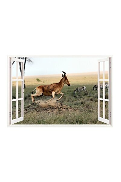 BV Autocolant decorativ 3D pentru fereastră - Antilopă, 85 cm