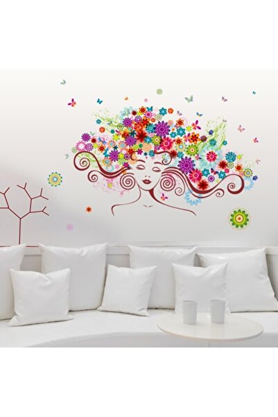 BV Autocolant decorativ - Fetiță fluture flori, 85 cm