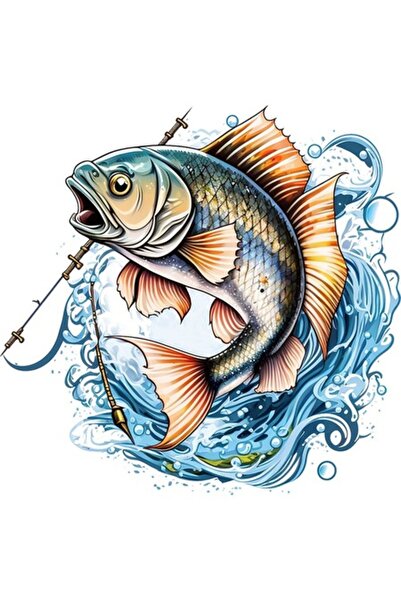 BV Autocolant decorativ, Pește, Albastru, 61 cm, 1273STK-3