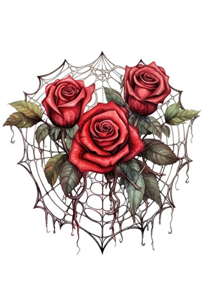 BV Autocolant decorativ - Trandafiri, roșu, 61 cm