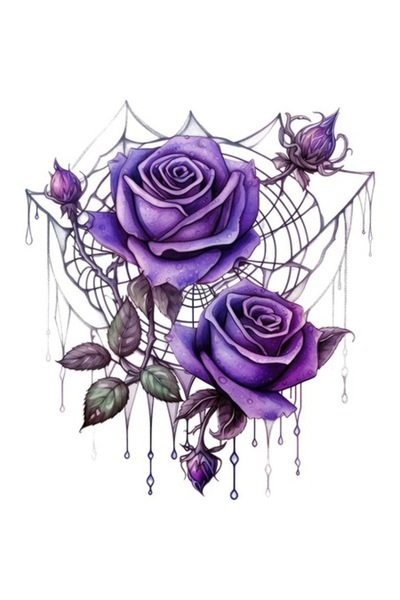 BV Decorative sticker - Roses, Purple, 68 cm