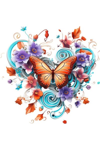 BV Autocolant decorativ - Fluture, portocaliu, 61 cm