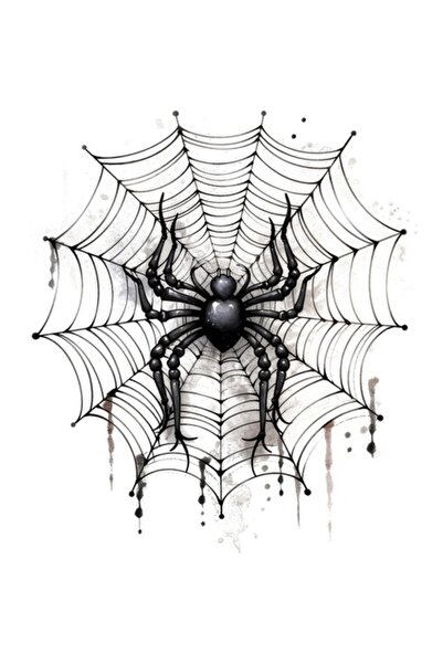 BV Autocolant decorativ - Păianjen, Negru, 68 cm