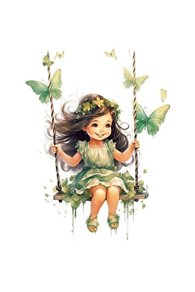 BV Autocolant decorativ, Mică Prințesă, Verde, 80 cm