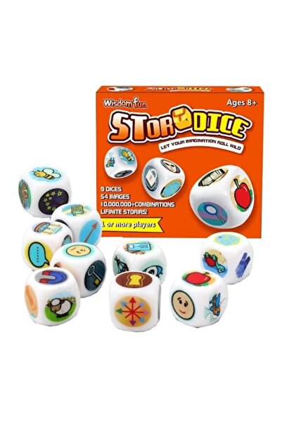 BV Joc educativ și logopedic, Set de 9 zaruri pentru crearea de povești, 54 d...