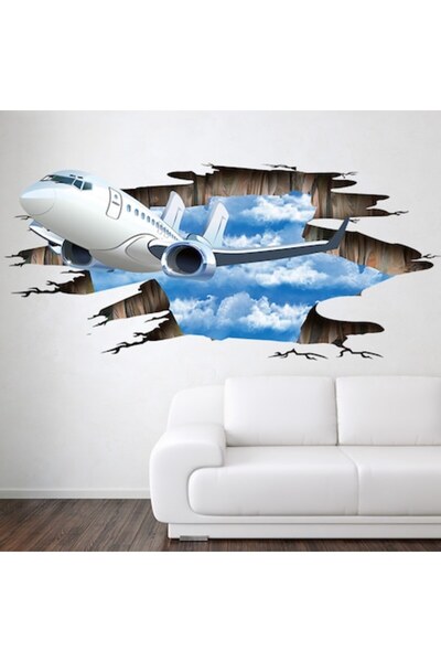 BV Autocolant decorativ - gaură în perete spre cer, 110 cm, 66 bucăți