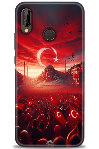 Rulet Aksesuar غطاء متوافق مع هاتف هواوي P20 لايت HD مطبوع - غطاء سيليكون مصم...