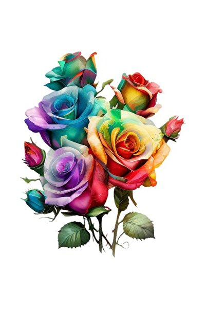BV Autocolant decorativ, Trandafiri, Multicolor, 74 cm, 1354STK-3