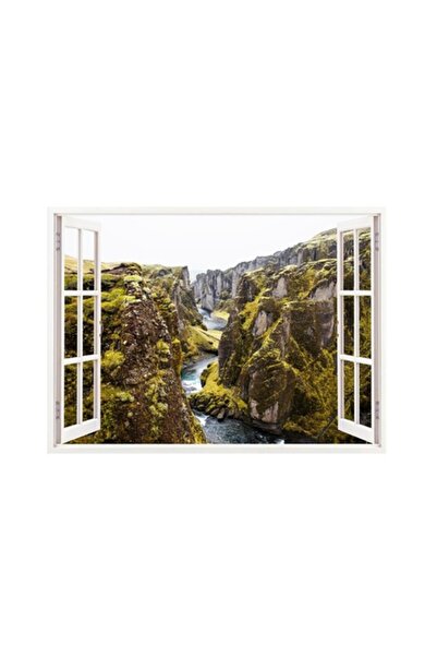 BV Autocolant decorativ, fereastră 3D Canyon, 85 cm, 172 buc.