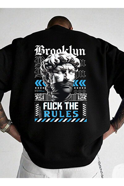 LORVEX okrugla kragna Oversize kroj Muška majica BROOKLYN GRAFFITI print