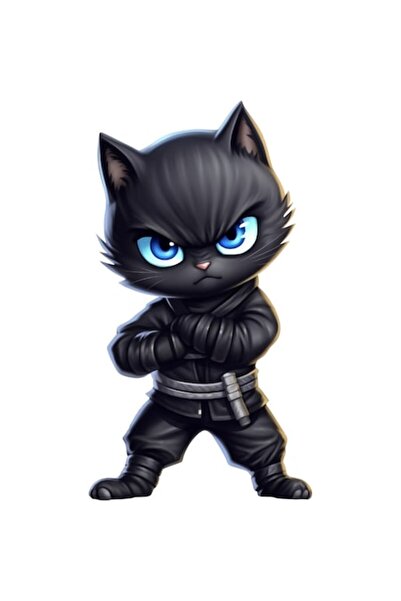 BV Διακοσμητικό αυτοκόλλητο, Γάτα-υπερήρωας, Μαύρο, 90 cm, 1318STK-1