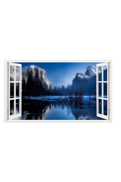 BV Autocolant decorativ, Fereastră 3D, Lac, 85 cm (538STK)