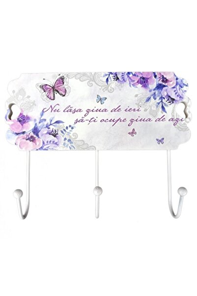 BV Cuier decorat cu flori, 3 cârlige