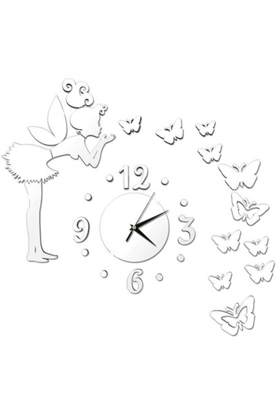 BV Decorative wall clock, Fairy, acrylic mirror, 22 cm