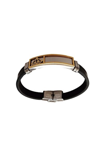 BV Brățară din piele ecologică, diamant, oțel inoxidabil (A4B88)