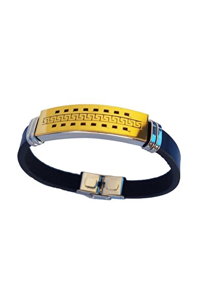 BV Faux Leather Bracelet, Stainless Steel - A4B42