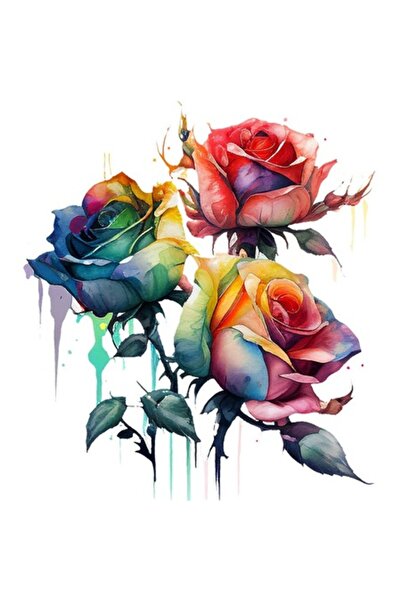 BV Autocolant decorativ, Trandafiri, Roșu, 67 cm, 1354STK-4