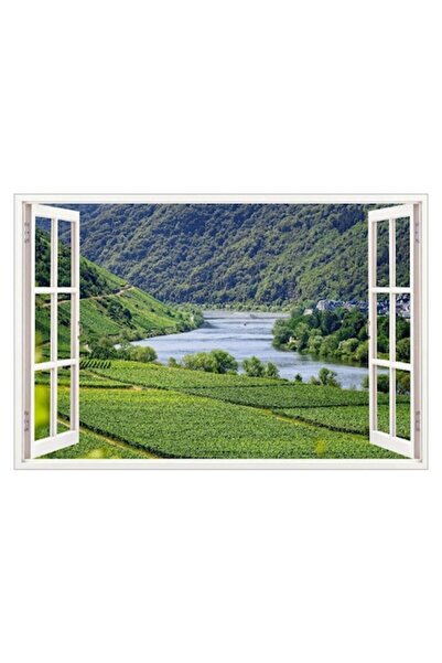 BV Autocolant decorativ 3D Râu pentru fereastră, 85 cm