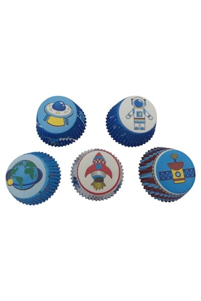 BV Baking paper for muffins, 120 cavities, Thema Space, Blue, 7 cm