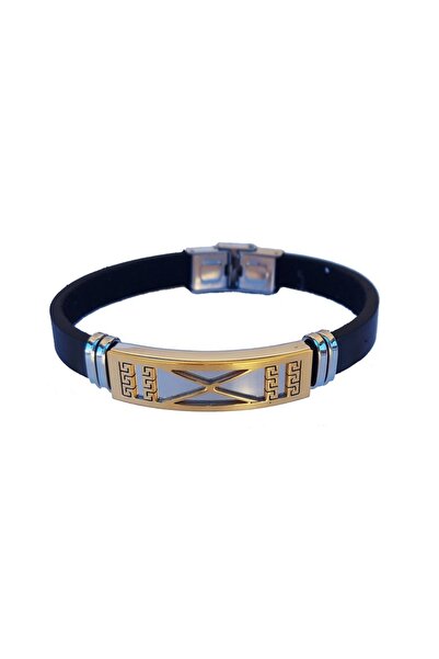 BV -leather and stainless steel bracelet (A4B41)