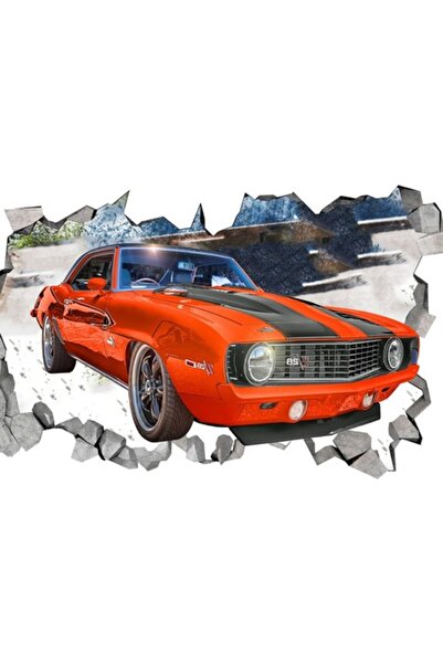 BV Autocolant decorativ „Gaură în perete” - Mașină, 80 cm (1006STK-2)