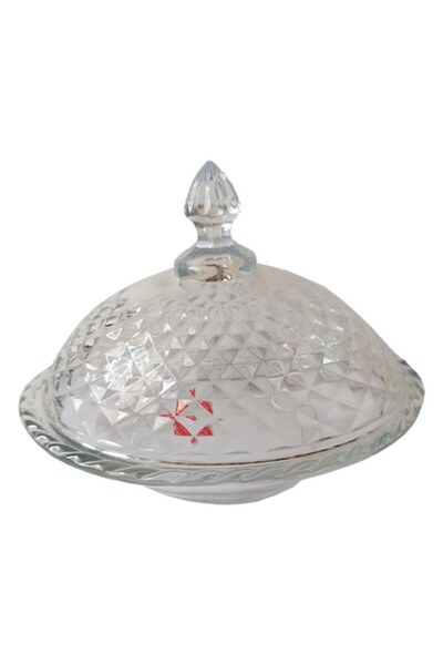 BV Bol de bomboane din sticlă, transparent, 16 cm, TG013