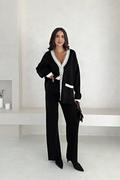 Noi Belis Oversize Pocket Detailed Knitwear Bottom-Top Set Aw25Au0022