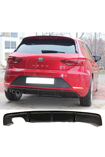 AkmTuning Seat Leon Mk3.5 Custom Difüzör Parlak Siyah Sol Çift 2017-2020 Arka...