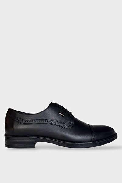 Liger Men's Genuine Leather Lace-Up Shoes Black - Smoked