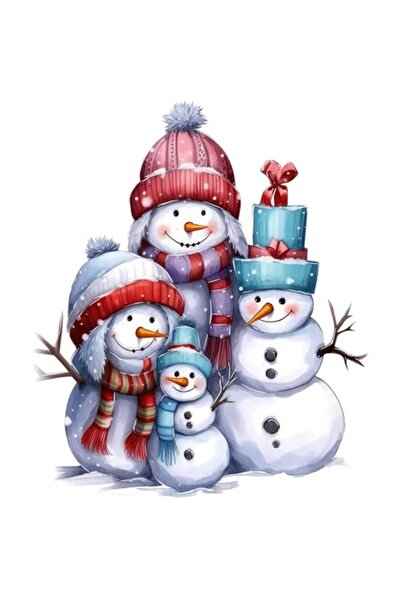 BV Διακοσμητικό αυτοκόλλητο, Χιονάνθρωποι, Λευκό, 1367STK-12