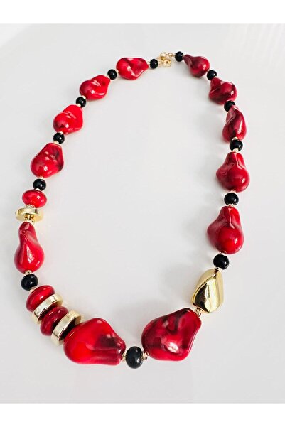 DEVİ fashion Baroque Bead Necklace 48 cm