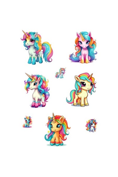 BV Waterproof Decorative Sticker with Unicorns, 90x60 cm, 1314STK-1