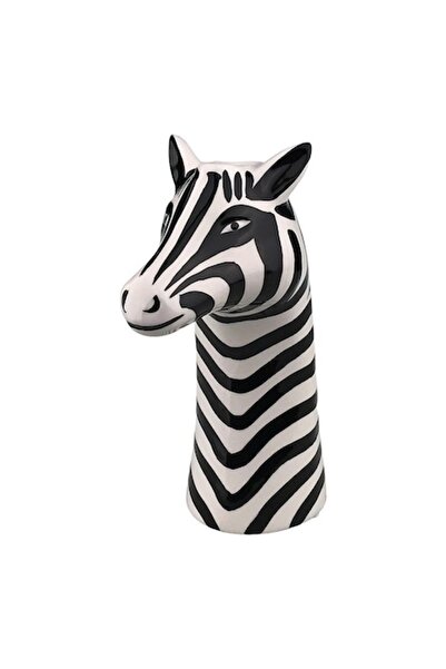 BV Vază decorativă, cap de zebră, 26 cm, negru/alb