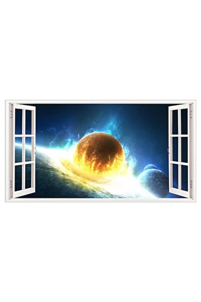 BV Autocolant decorativ 3D pentru fereastră - Planetă, 85 cm
