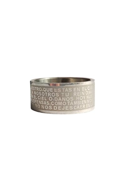 BV Ring with Spanish prayer, Silver, Size 17, BR79