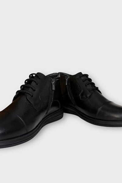 Liger Ανδρικές μπότες με φερμουάρ από γνήσιο δέρμα, αντιολισθητική σόλα από καουτσούκ ΜΑΥΡΟ - ΜΑΥΡΟ