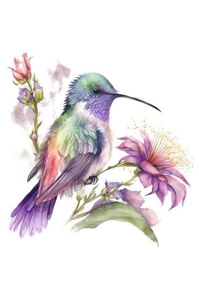 BV Autocolant decorativ - Colibri, multicolor, 62 cm