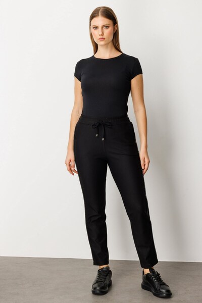 Ekol Mi Yanları Stone Detailed Pants Black 87219