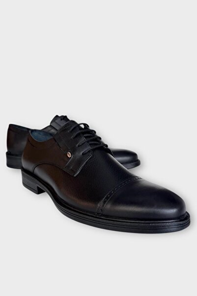 Liger Men's Genuine Leather Lace-Up Shoes Black - Smoked