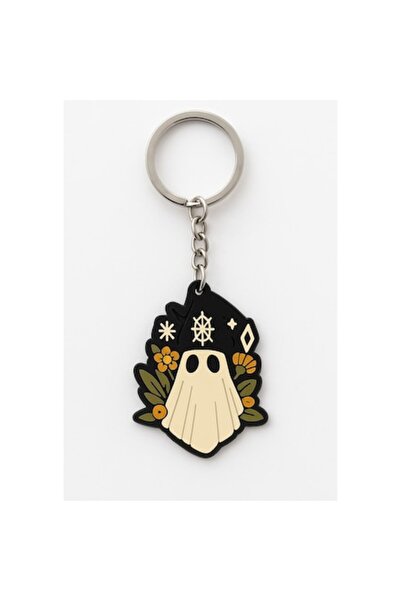 OEM Halloween Ghost Keychain, white, 9 cm, practical and decorative accessory for keys and bags