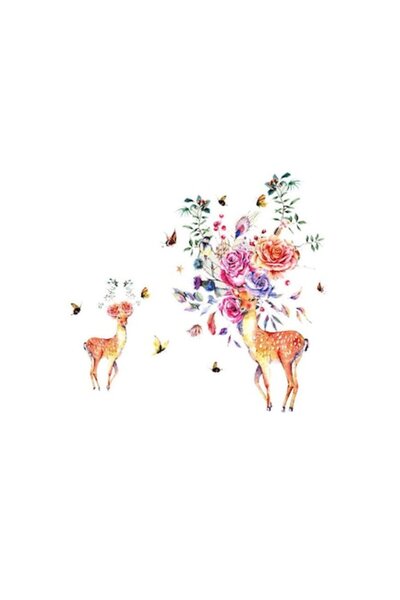 BV Autocolant decorativ, Cerb, Flori, 95 cm, 788STK
