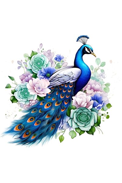 BV Autocolant decorativ, Păun, Verde, 65 cm, 1345STK-6